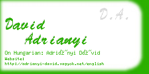 david adrianyi business card